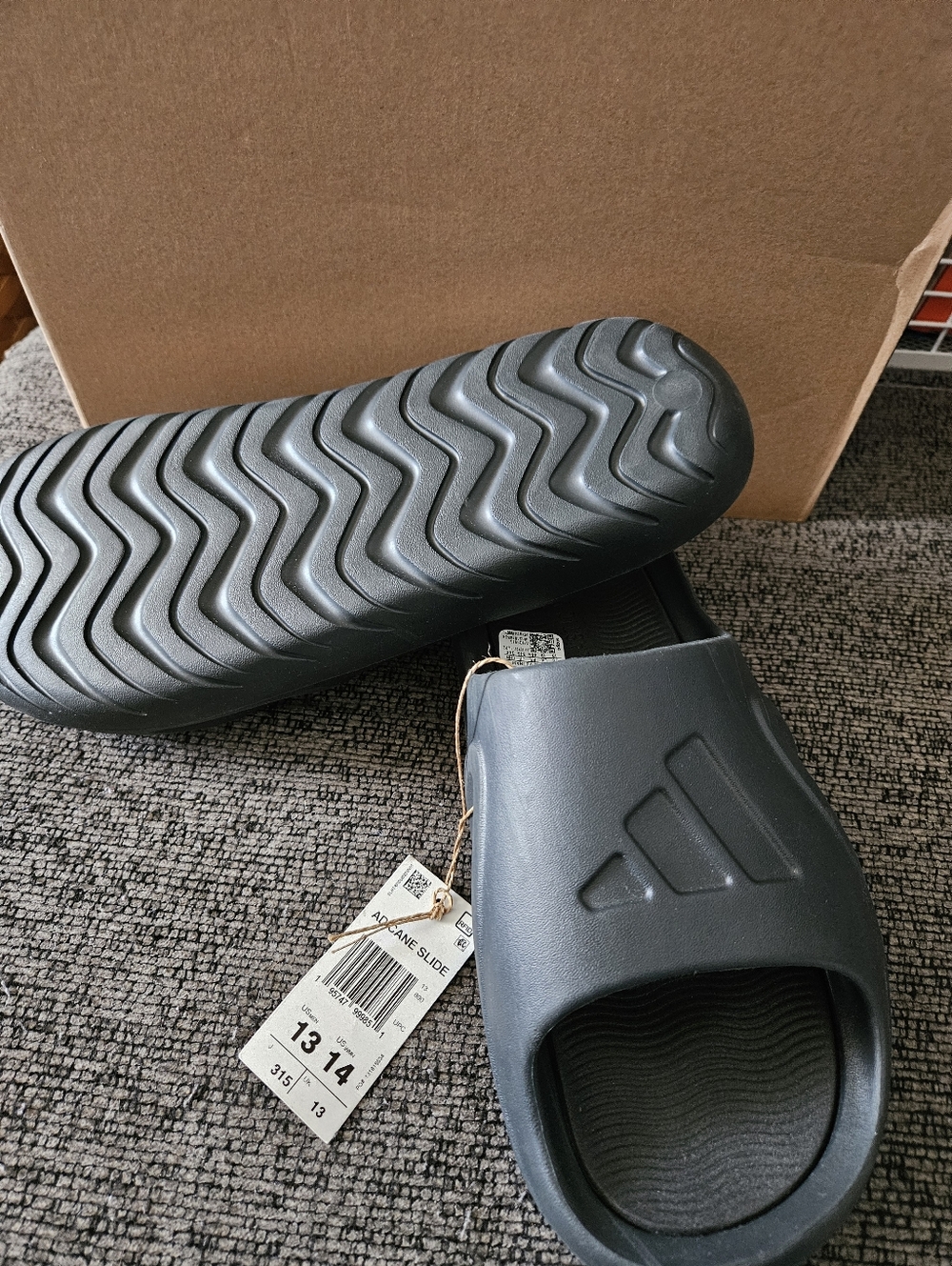 adidas Black Slip-On Cushioned Slides